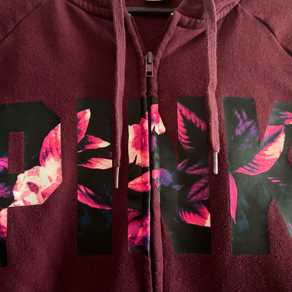 Pink floral hoodie